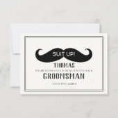 Tijd om je uit te dossen Bruidsjonker Kaart - Snor (Voorkant)