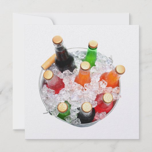 Tijd om koude frisdrankflessen te koelen kaart (Voorkant)