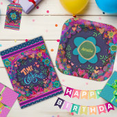 Tijd om leuke verjaardag te vieren Floral Kaart