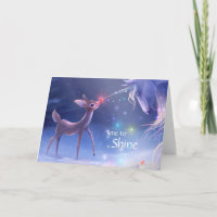 Tijd om magische eenhoorn Rudolph Kerstmis te schi