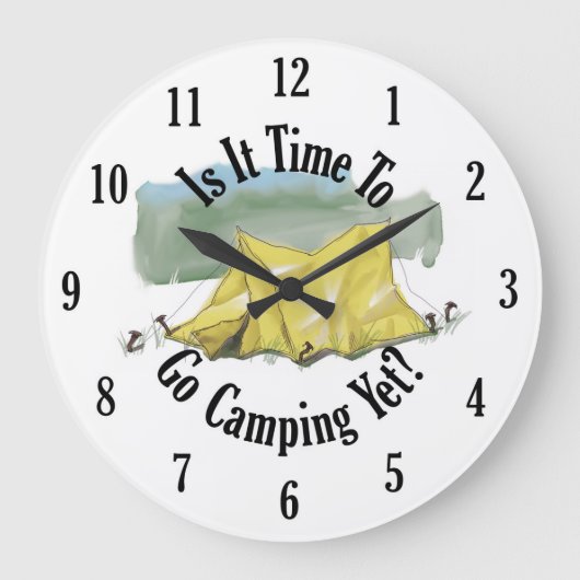 Tijd om mee te gaan Camping Clock Grote Klok (Voorkant)