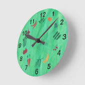 Tijd om meer groenten en fruit te eten ronde klok (Hoek)