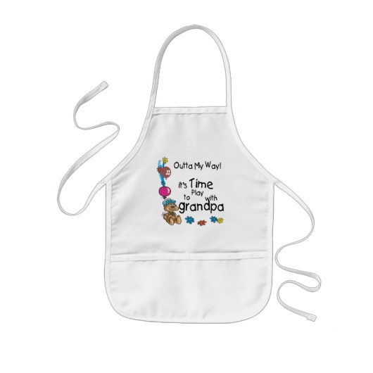 Tijd om met opa te spelen kinder schort (Voorkant)