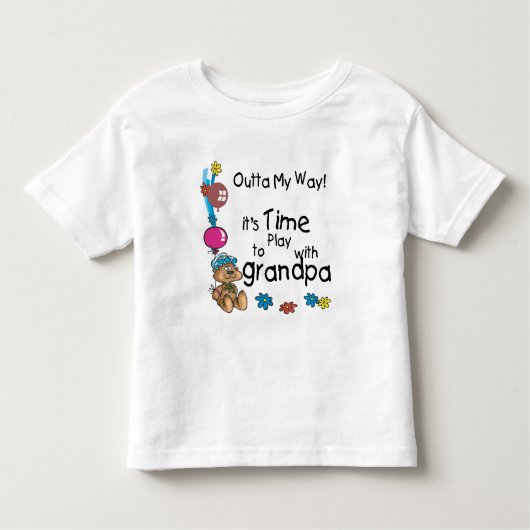 Tijd om met opa te spelen kinder shirts (Voorkant)