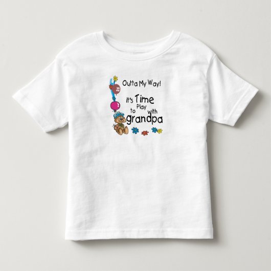 Tijd om met opa te spelen kinder shirts (Voorkant)