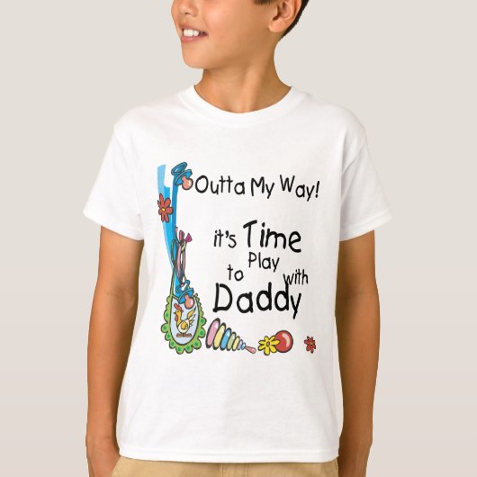 Tijd om met papa te spelen t-shirt (Voorkant)