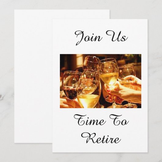 "TIJD OM MET PENSIOEN TE GAAN" FEEST KAART (Voorkant / Achterkant)