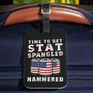 Tijd om met sterren behekst bier USA-vlag te krijg Bagagelabel