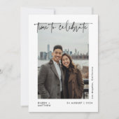 Tijd om moderne script bruiloft receptie te vieren aankondiging (Voorkant)