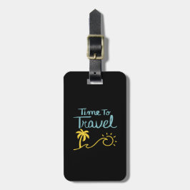 Tijd om naar het strand te reizen bagagelabel