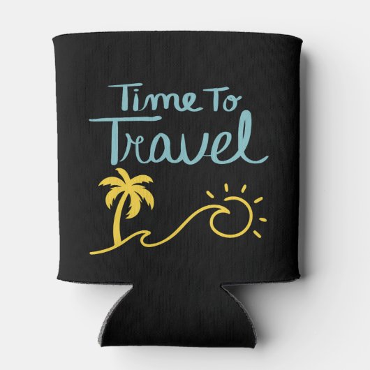 Tijd om naar het strand te reizen blikjeskoeler (Achterkant)