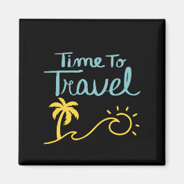 Tijd om naar het strand te reizen magneet