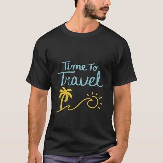 Tijd om naar het strand te reizen t-shirt (Voorkant)