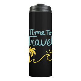 Tijd om naar het strand te reizen thermosbeker
