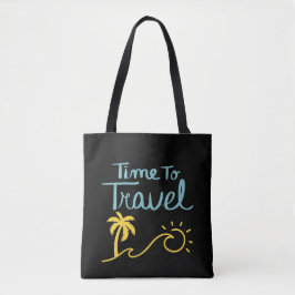 Tijd om naar het strand te reizen tote bag