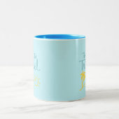 Tijd om naar het strand te reizen tweekleurige koffiemok (Center)