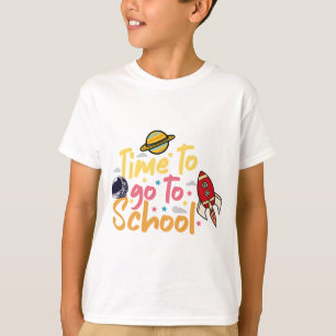 Tijd om naar school te gaan Ruimteontwerp T-shirt