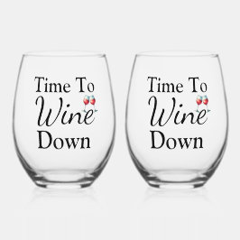 Tijd om neer te gaan wijnglas zonder voet