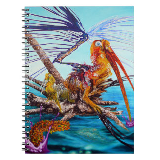 Tijd om olie weg te vliegen op canvas schilderlapt notitieboek