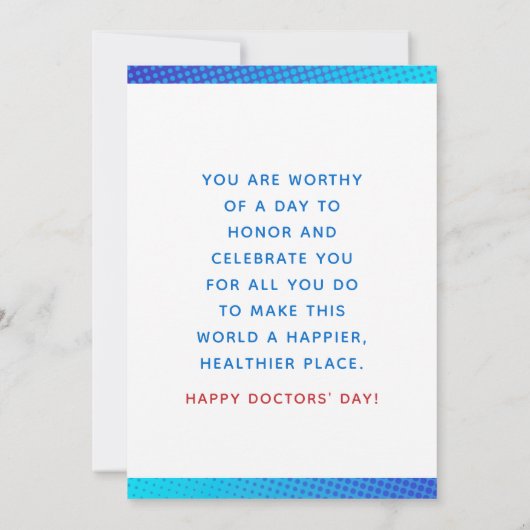 Tijd om ongelofelijke Artsen zoals jij te vieren Kaart (Achterkant)