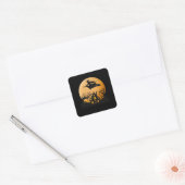Tijd om opnieuw te praten, halloween grappigheid vierkante sticker (Envelop)