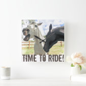 Tijd om paarden te laten rusten vierkante klok (Huis)