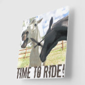 Tijd om paarden te laten rusten vierkante klok (Hoek)