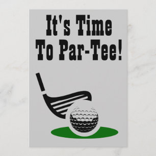 Tijd om par-T-shirt golf 50e verjaardag uit te nod Kaart