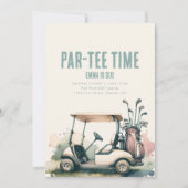 Tijd om Par-T-shirt golfverjaardagsfeestje uit te  Kaart (Voorkant)