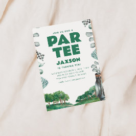 Tijd om Par-T-shirt golfverjaardagsfeestje uit te Kaart