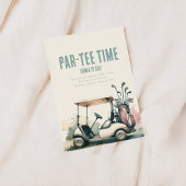 Tijd om Par-T-shirt golfverjaardagsfeestje uit te  Kaart