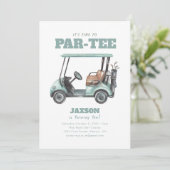 Tijd om Par-T-shirt golfverjaardagsfeestje uit te Kaart (Staand voorkant)