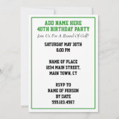 Tijd om par-T-shirt te golfen 40e verjaardagsfeest Kaart (Achterkant)