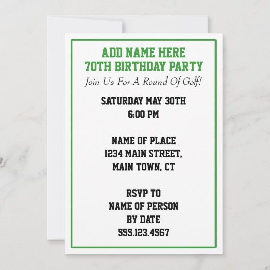 Tijd om par-T-shirt te golfen 70e verjaardagsfeest Kaart (Achterkant)
