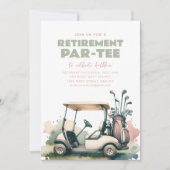 Tijd om Par-Tee Golf Pensioenfeest Uitnodiging (Voorkant)
