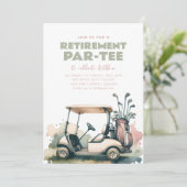Tijd om Par-Tee Golf Pensioenfeest Uitnodiging (Staand voorkant)