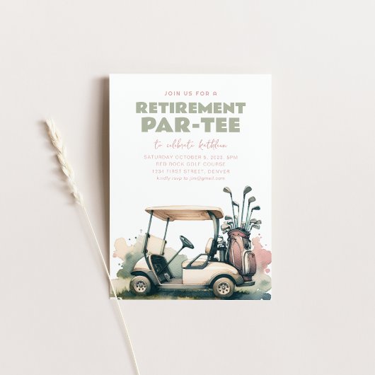 Tijd om Par-Tee Golf Pensioenfeest Uitnodiging