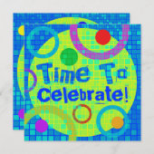 Tijd om partijuitnodiging te vieren Multicolor Kaart (Voorkant / Achterkant)