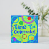Tijd om partijuitnodiging te vieren Multicolor Kaart (Staand voorkant)