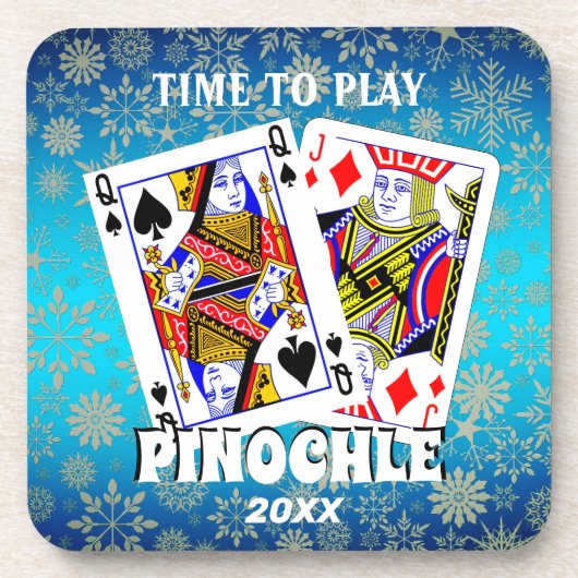 Tijd om Pinochle te spelen Bier Onderzetter (Voorkant)