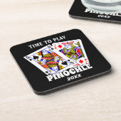 Tijd om Pinochle te spelen Bier Onderzetter (Linkerzijde)