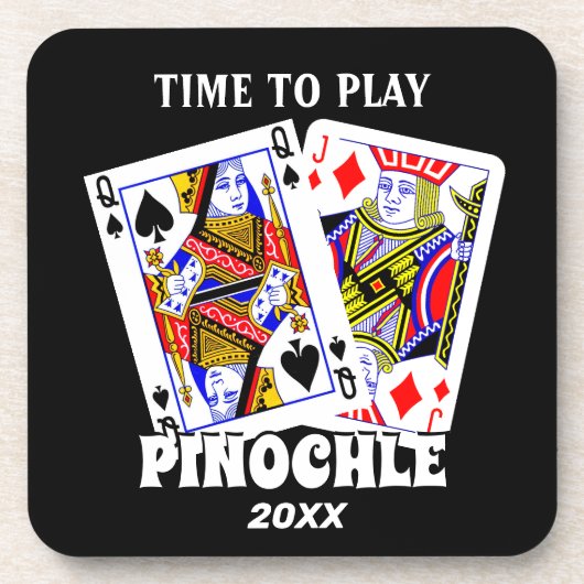 Tijd om Pinochle te spelen Bier Onderzetter (Voorkant)
