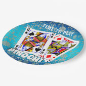 Tijd om Pinochle te spelen Papieren Bordje (Gekanteld)