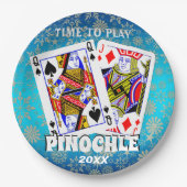 Tijd om Pinochle te spelen Papieren Bordje (Voorkant)