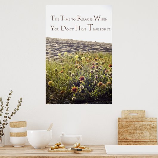 Tijd om "poster" te ontspannen poster (Keuken)