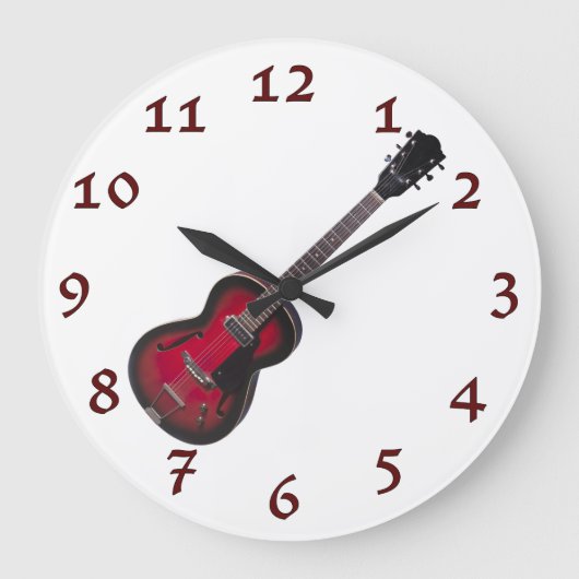 Tijd om  rode gitaar te roken grote klok (Voorkant)