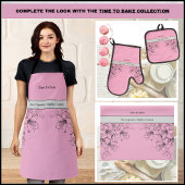 Tijd om roze en zwarte oven Mitt Set bakken