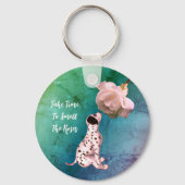 Tijd om Rozen te smokkelen Puppy Roos Inspirerend Sleutelhanger (Voorkant)