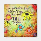 Tijd om schattig bloemgeel Inspirerend te kweken Magneet (Voorkant)