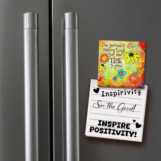 Tijd om schattig bloemgeel Inspirerend te kweken Magneet